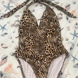 Catalina cheetah one piece bathing suit size S